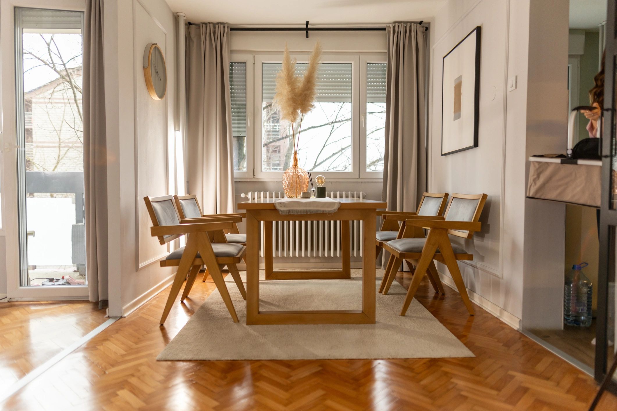 Bright and beautiful dining room without people